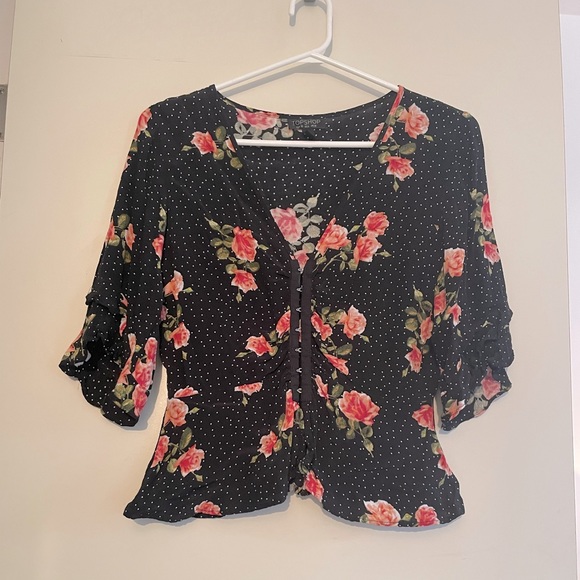 Eyelit top - floral polka - Picture 2 of 2